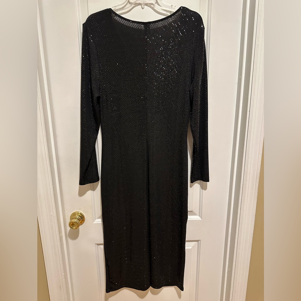 SHEIN Black Long Sleeve Sequin Dress